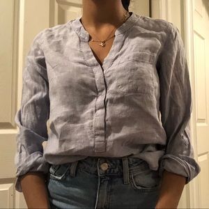 Linen button down